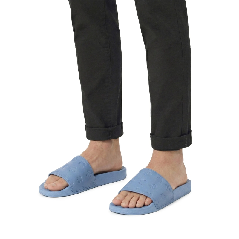 Dsquared2 Slides Pantoletten mit Logo-Muster blau(Image 2)