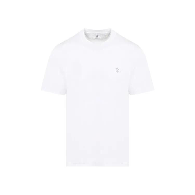 Brunello Cucinelli - White Cotton T-Shirt - Größe S - weiß