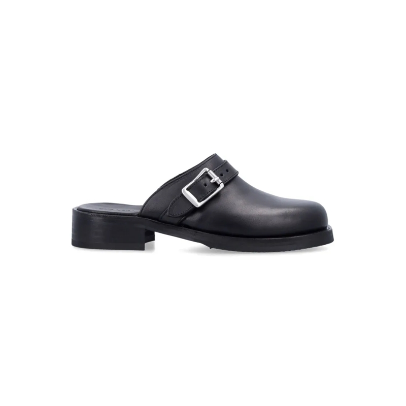 Our Legacy Mocassin Camion Leather Mule With Buckle Black