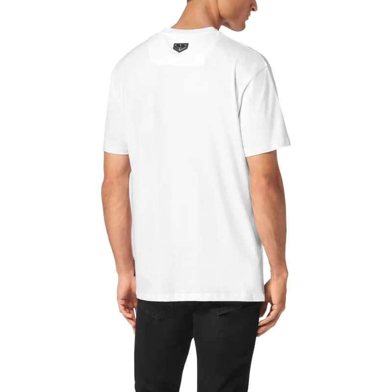 Philipp Plein T-Shirt T-Shirt Hexagon Mit Schmucksteinen weiss(Image 2)