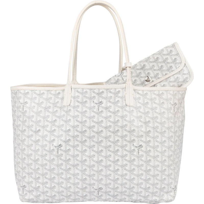 GOYARD Tote Goyard White Goyardine Monogram Saint Louis PM Sho weiß