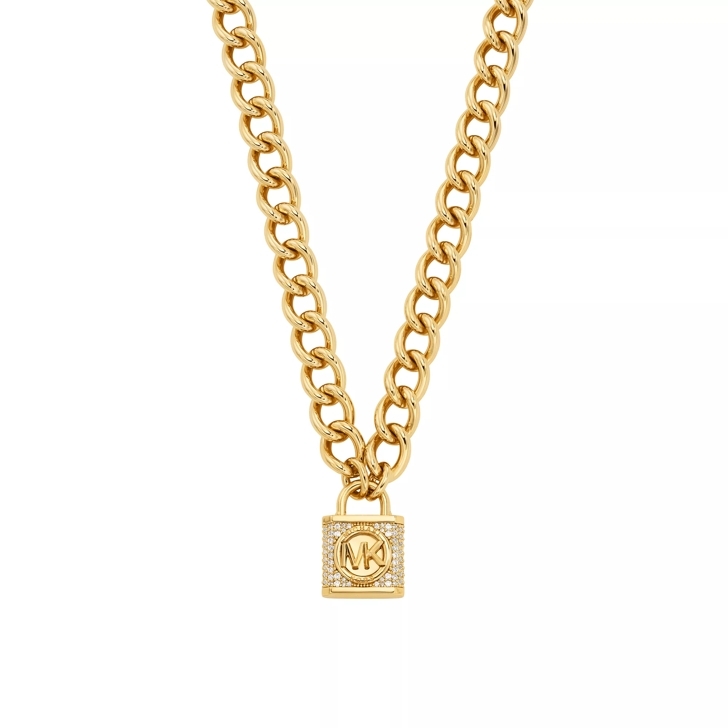 Michael kors gold lock outlet necklace