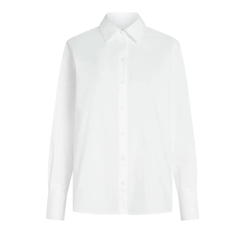 Karl Lagerfeld Bluse Klassisches, legeres Popeline-Hemd Bluse weiss