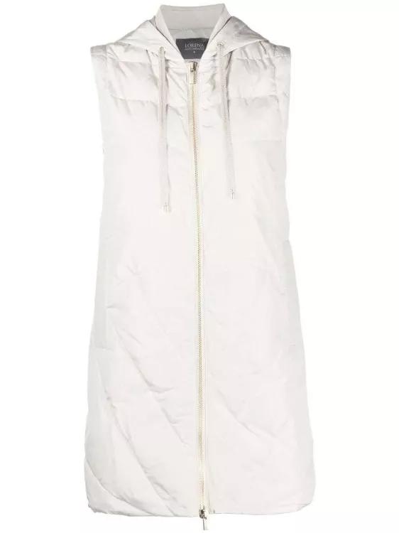 Lorena Antoniazzi - Padded Drawstring-Hood Vest - Größe 40 - white