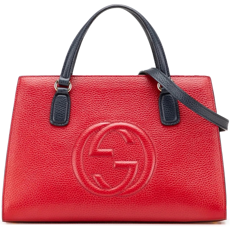 Gucci Sac à bandoulière Medium Tricolor Pebbled Calfskin Soho Convertible  rot