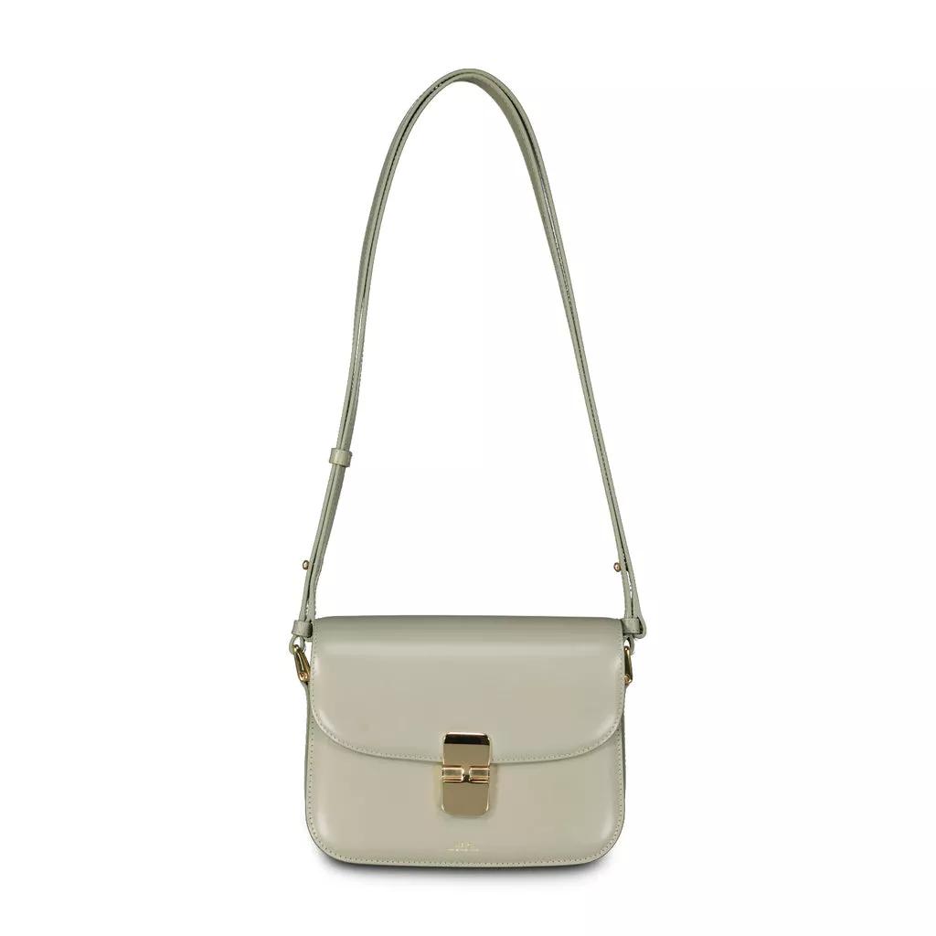 A.P.C. Crossbody Bags - Schultertasche Grace aus Leder - Gr. unisize - in Grün - für Damen