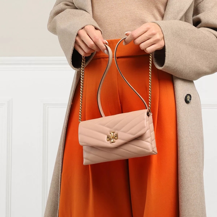 Tory Burch Kira Chevron Chain Wallet Devon Sand Wallet On A Chain