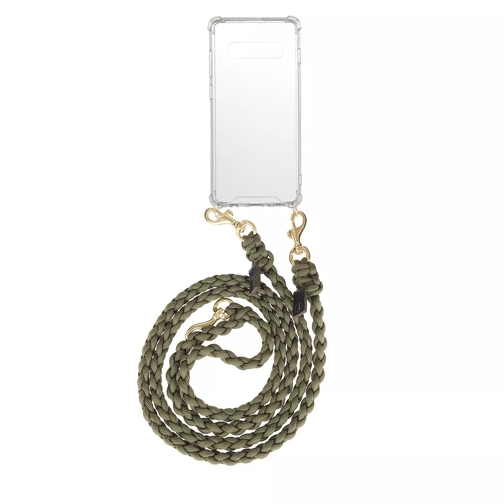 fashionette Smartphone Galaxy S10 Plus Necklace Braided Olive Étui pour téléphone portable