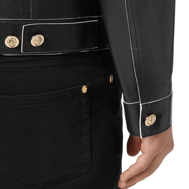 BILLIONAIRE Daunenjacke Lederjacke schwarz(Image 5)