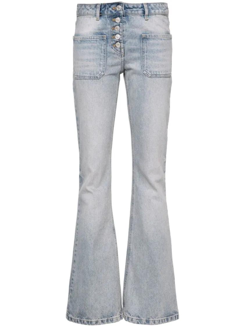 Thumbnail - Courrèges - Flared Denim Jeans With Button Closure - Größe 38 - blau