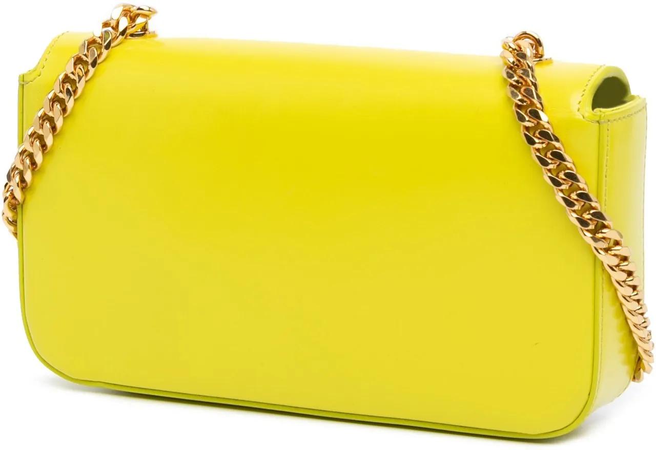 Celine Hobo bags 2022 Triomphe Calfskin Cuir Chain Shoulder Bag in geel