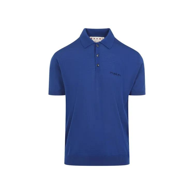 Marni - Blue Virgin Wool Polo - Größe 46 - blau