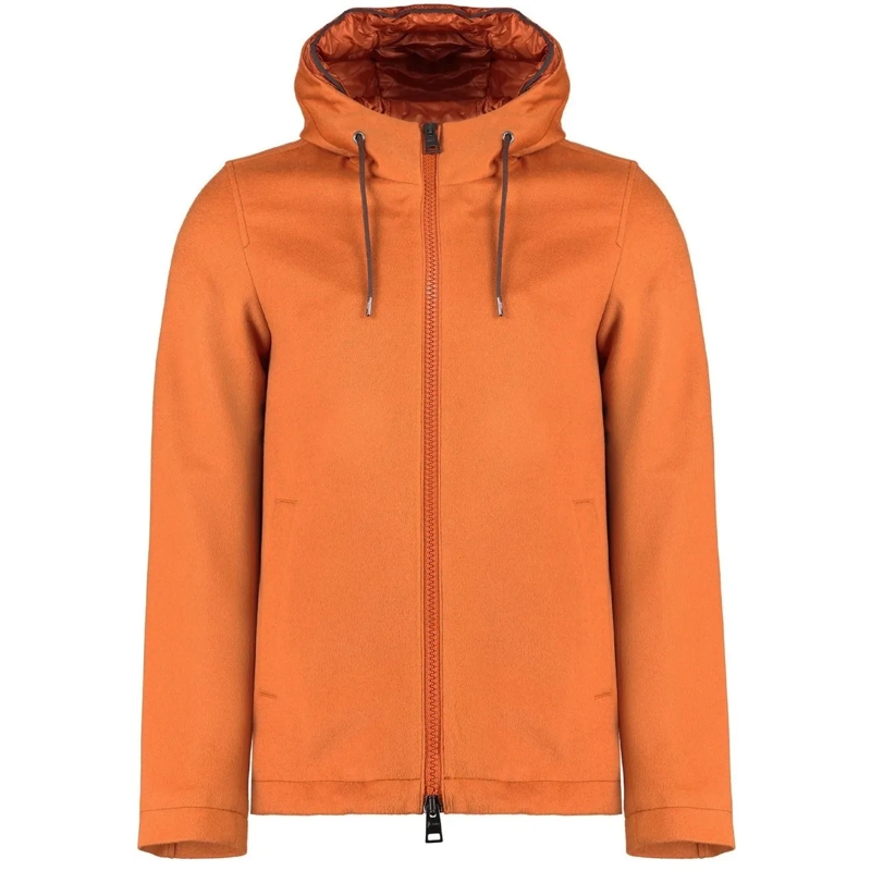 Herno T-Shirt HERNO Cashmere Hooded Jacket orange