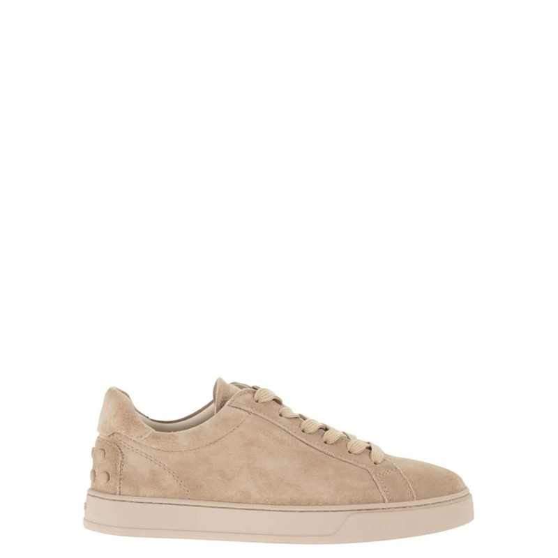 Tod's Low-Top-Sneaker Soft Suede Calfskin Sneakers With Rubber Details Neutrals