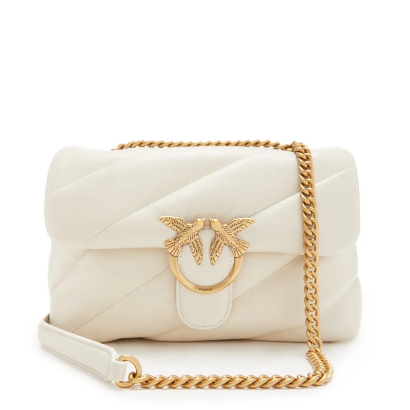 Pinko Crossbody Bag Love Puff Classic Cl Bianco Antique Gold