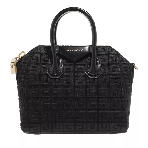 Givenchy Mini Antigona Bag 4G Embroidered Canvas Black Bowling Bag
