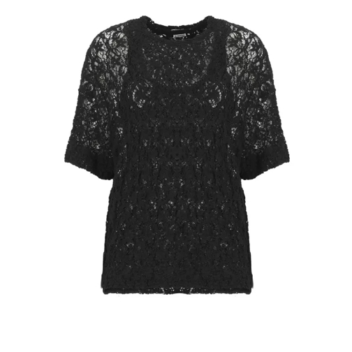 Jil Sander Black Lace Top Black 