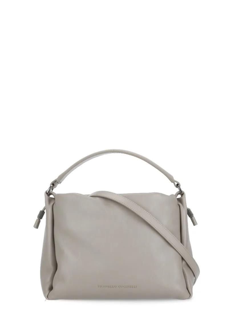 Brunello Cucinelli Shopper - Grey Cucinelli Leather Hand Bag - Gr. unisize - in Grau - für Damen