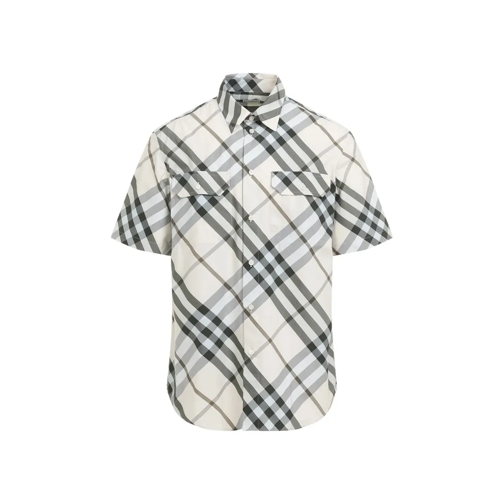 Burberry Alabaster Beige Check Cotton Shirt White Hemden