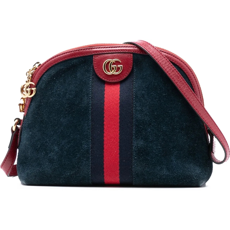 Gucci Schultertasche Small Suede Ophidia Dome Crossbody blau