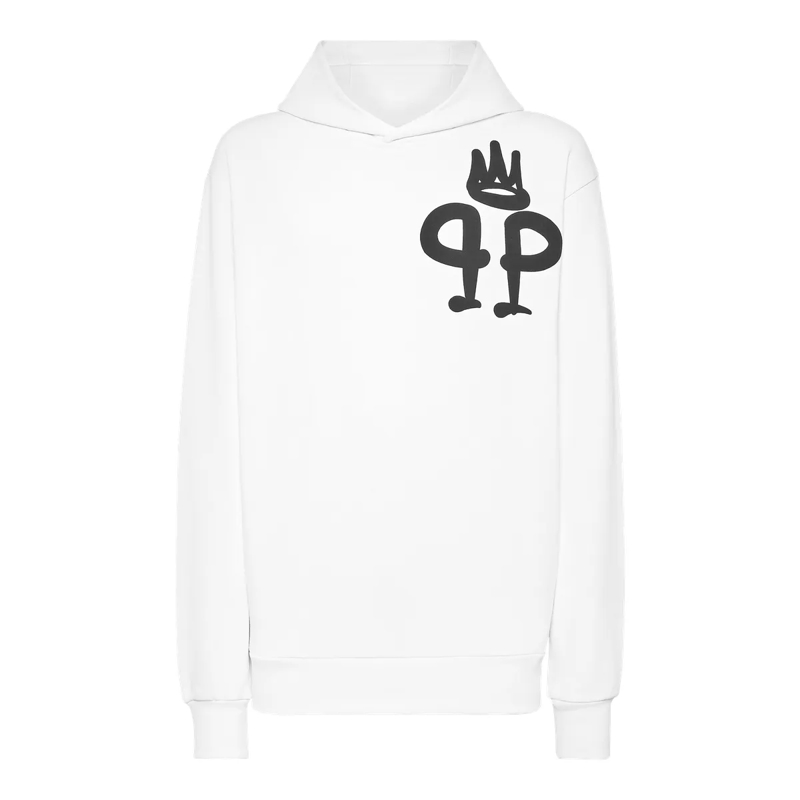 Philipp Plein Top Hoodie King Plein weiss