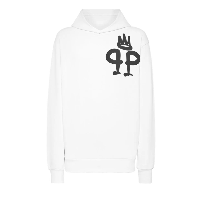 Philipp Plein Sweatshirt Hoodie King Plein weiss