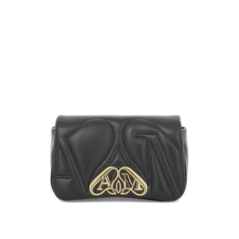 Alexander McQueen Schoudertas Quilted Leather Crossbody Bag Black