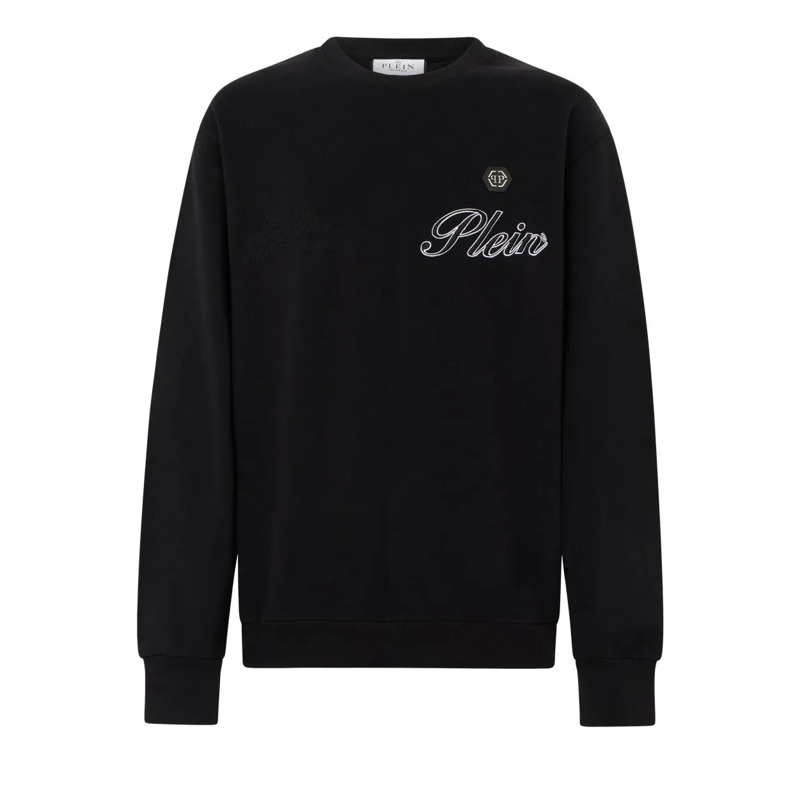 Philipp Plein T-Shirt Round Neck Sweatshirt Signature schwarz