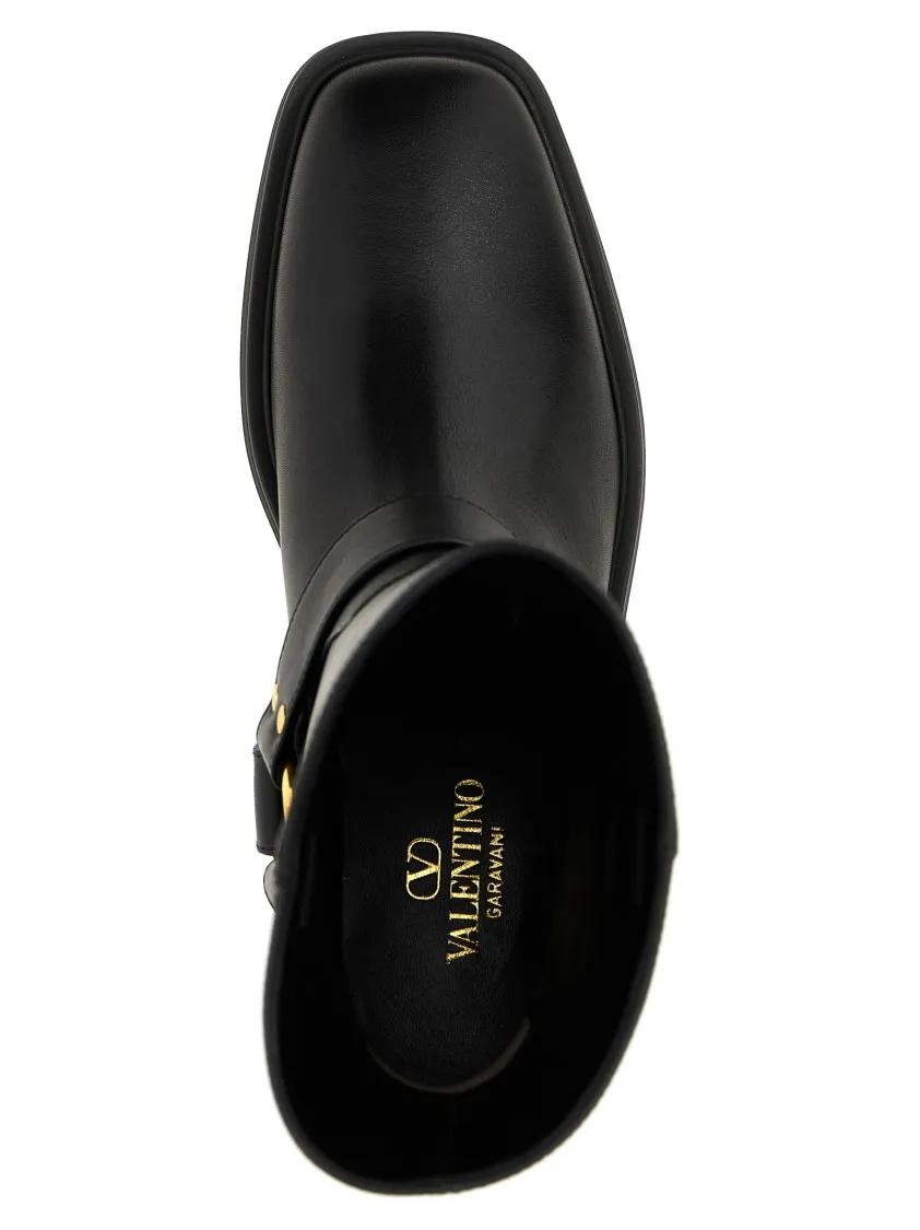 Thumbnail - Valentino Garavani Stiefel & Boots - V Logo Signature Biker - Gr. 39 (EU) - in Schwarz - für Damen