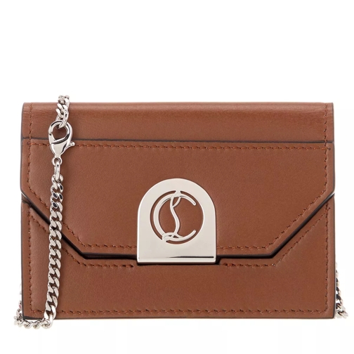 Christian Louboutin Elisa Chain Card Holder Nude/Silver Wallet On A Chain