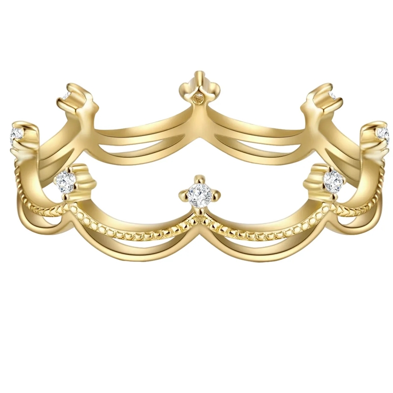 Glanzstücke München Ring Sterling Silber Ring Zirkonia Krone gold