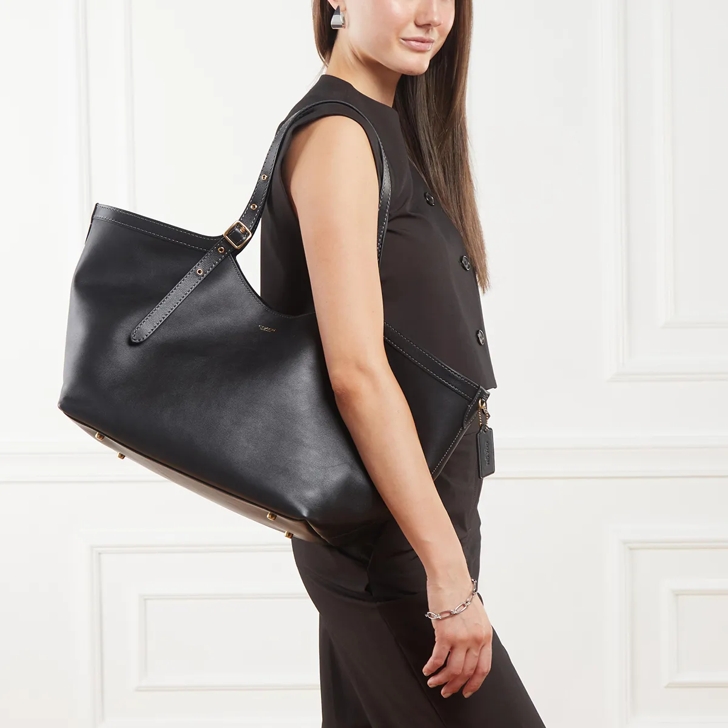 Coach Natural Grain Leather Gramercy Tote Black | Shopping Bag