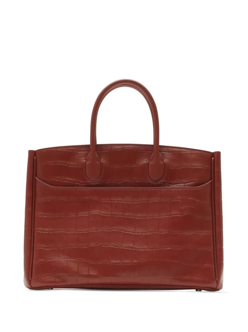 Burberry Elegante leren tote tas met krokoeffect Brown Dames