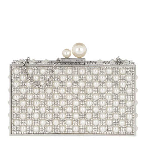 Sophia Webster Clara Crystal Box Bag Silver & Pearl Liten boxformad väska