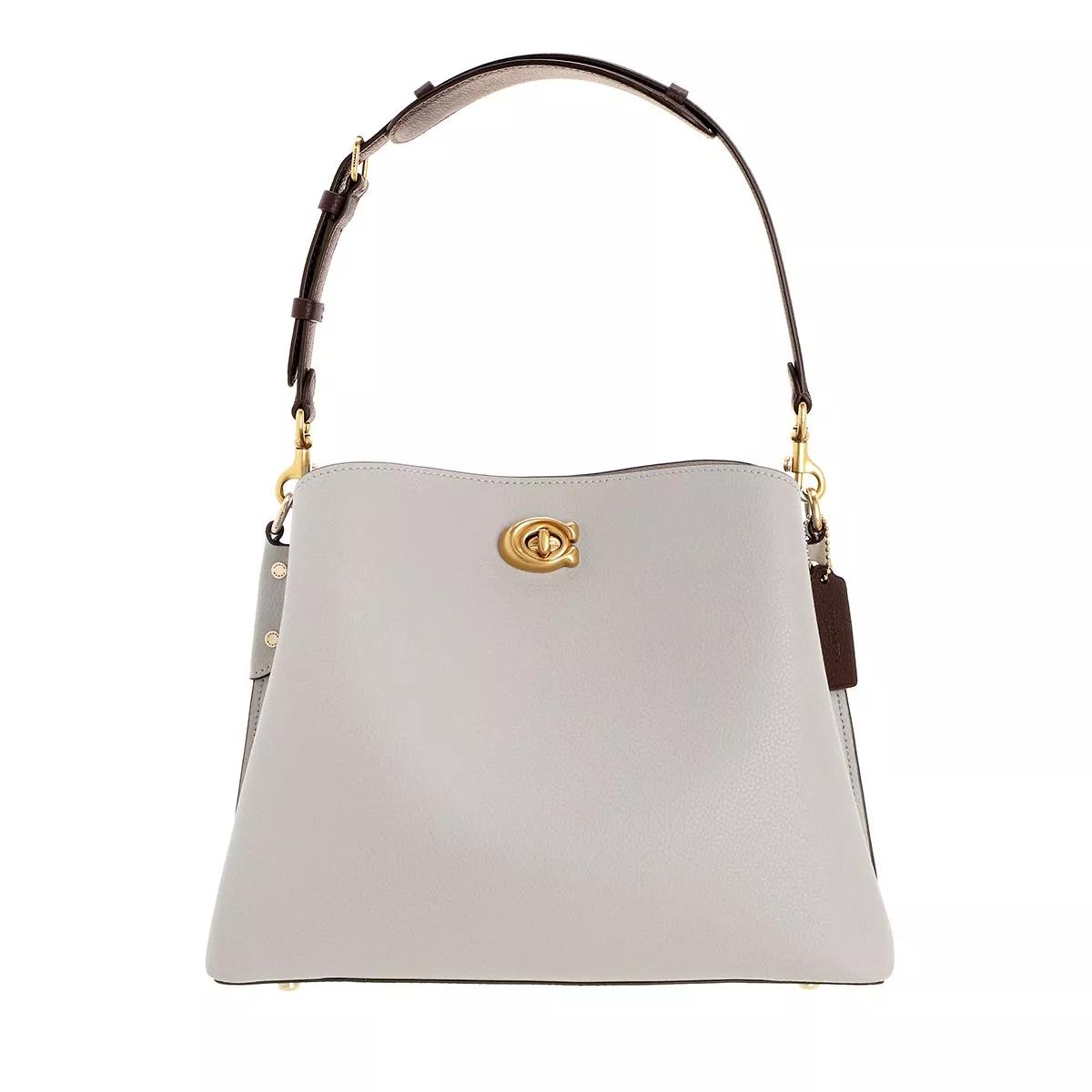 Coach Colorblock Leather Willow Shoulder Bag Dove Grey Multi