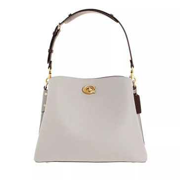 Coach Nomad Hobo in Grey Birch Taupe Willow with Tea Rose Details