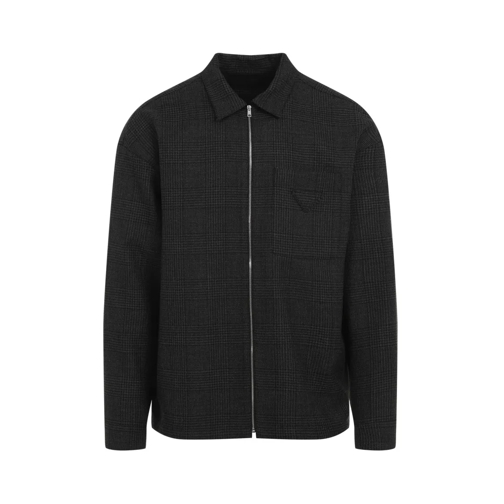 Prada Anthracite Grey Wool Shirt Grey Skjortor