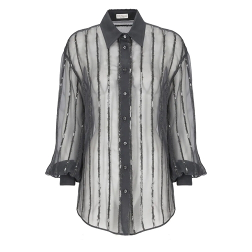 Brunello Cucinelli Hemden Black Cucinelli Silk Shirt Black