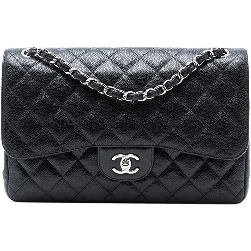 Chanel Schultertasche Jumbo Classic Caviar Double Flap schwarz
