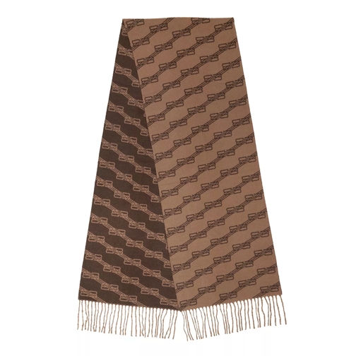 Balenciaga Scarf Allover Blanket Beige/Brown Wollen Sjaal
