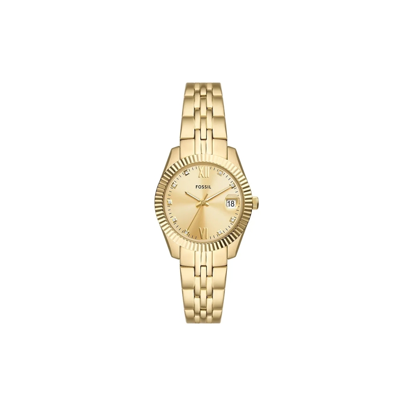 Fossil Chronograph Scarlette Three-Hand Date Gold-Tone Stainless Stee Gold