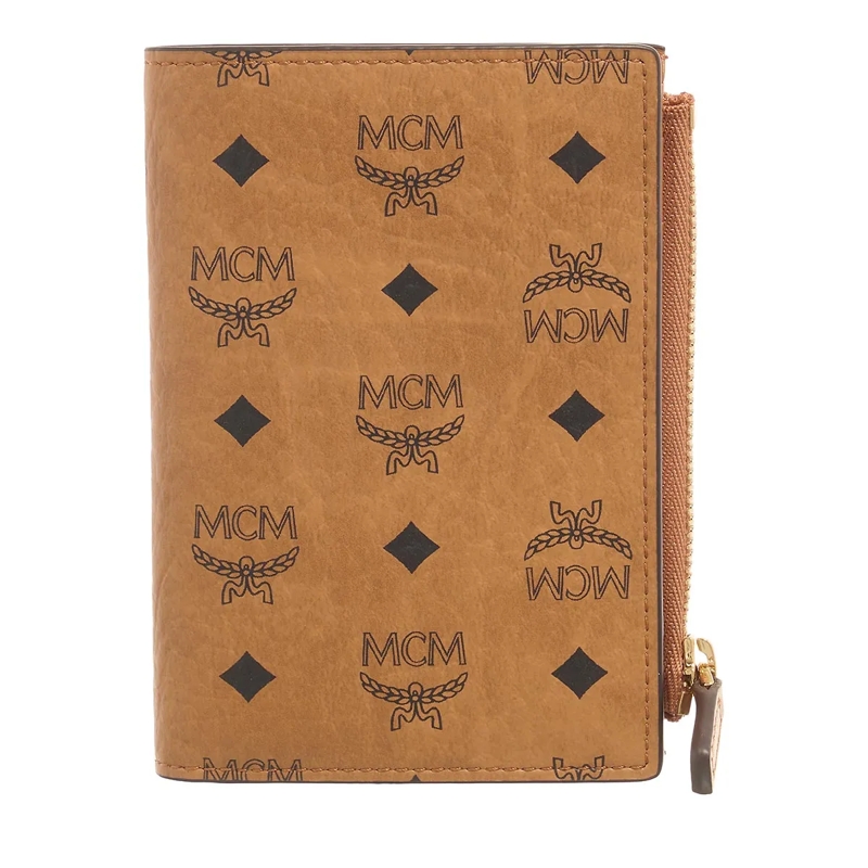 MCM Bi-Fold-Portemonnaie Aren Visetos Small Wallet Mni Cognac