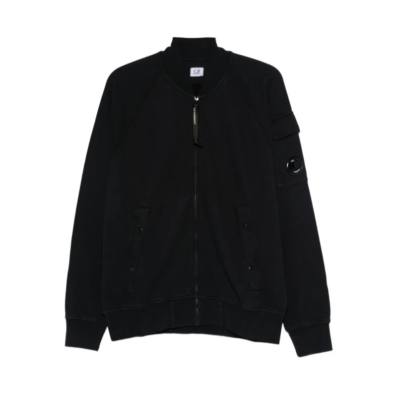 CP Company  Brushed Navy Fleece Zip-Up Sweatshirt Blue