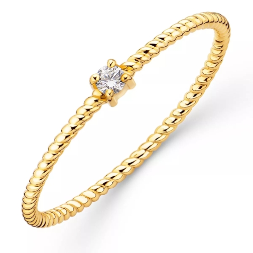 DIAMADA 9K Ring with Diamond Yellow Gold Bague diamant