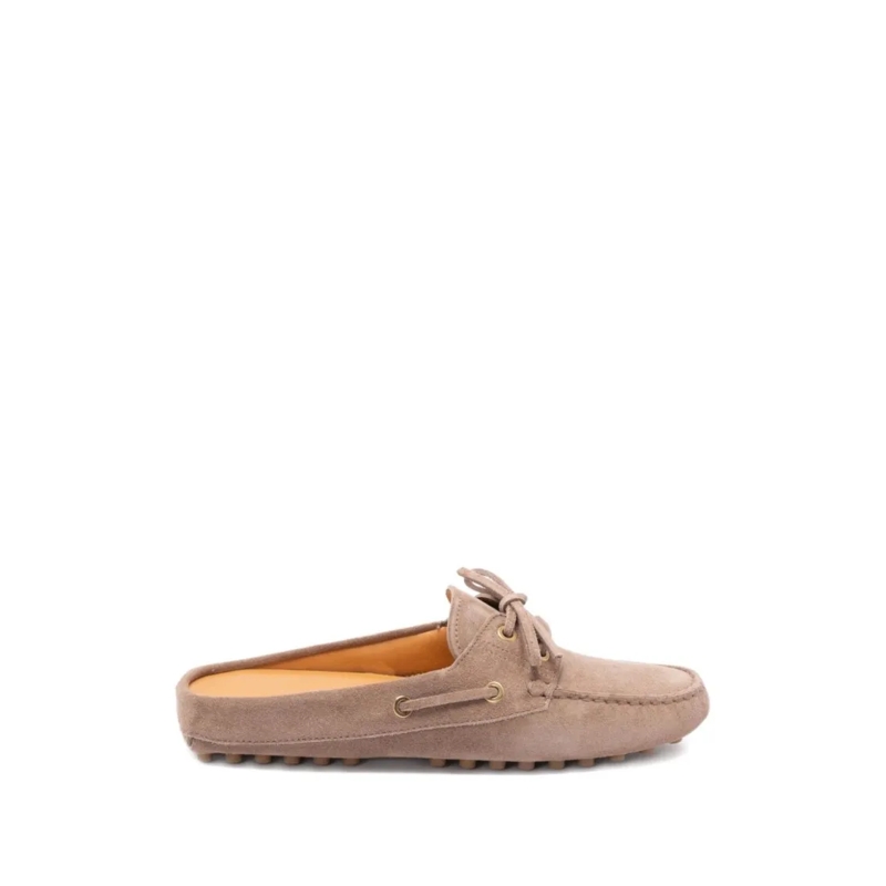 Tod's Mules Slip-On Loafers In Soft Calf Leather With Decorati Brown