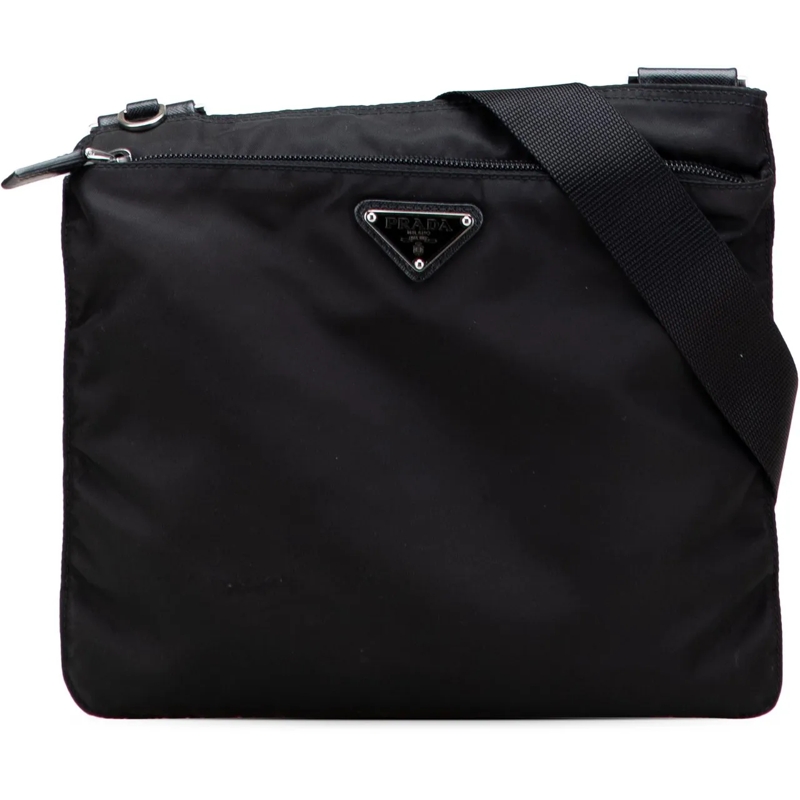 Prada Sac à bandoulière Tessuto Zip Top Crossbody schwarz