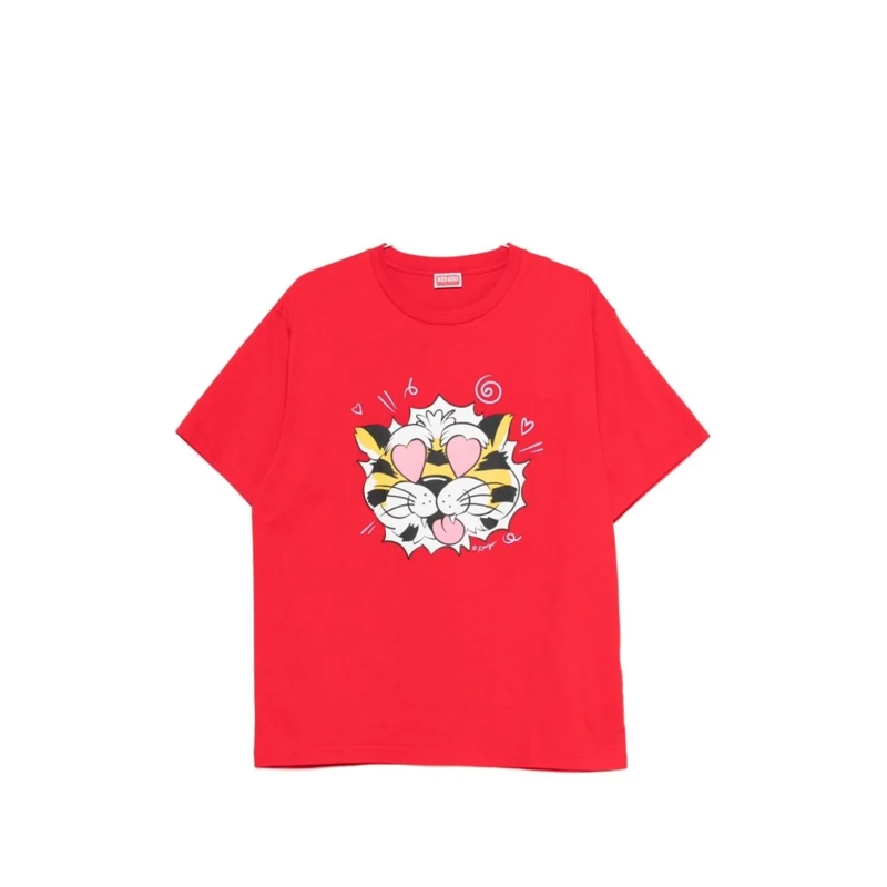 Kenzo T-Shirt Silk And Nylon Casual T-Shirt Red