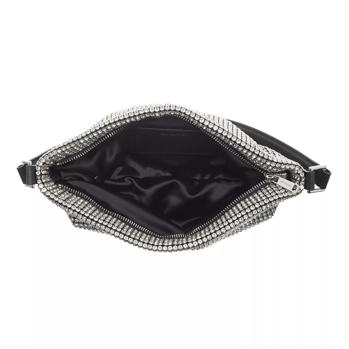 self-portrait Pochettes Diamante Medium Hobo Bag in zilver