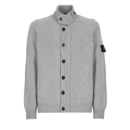 Stone Island Wool Cardigan Grey Strickjacke