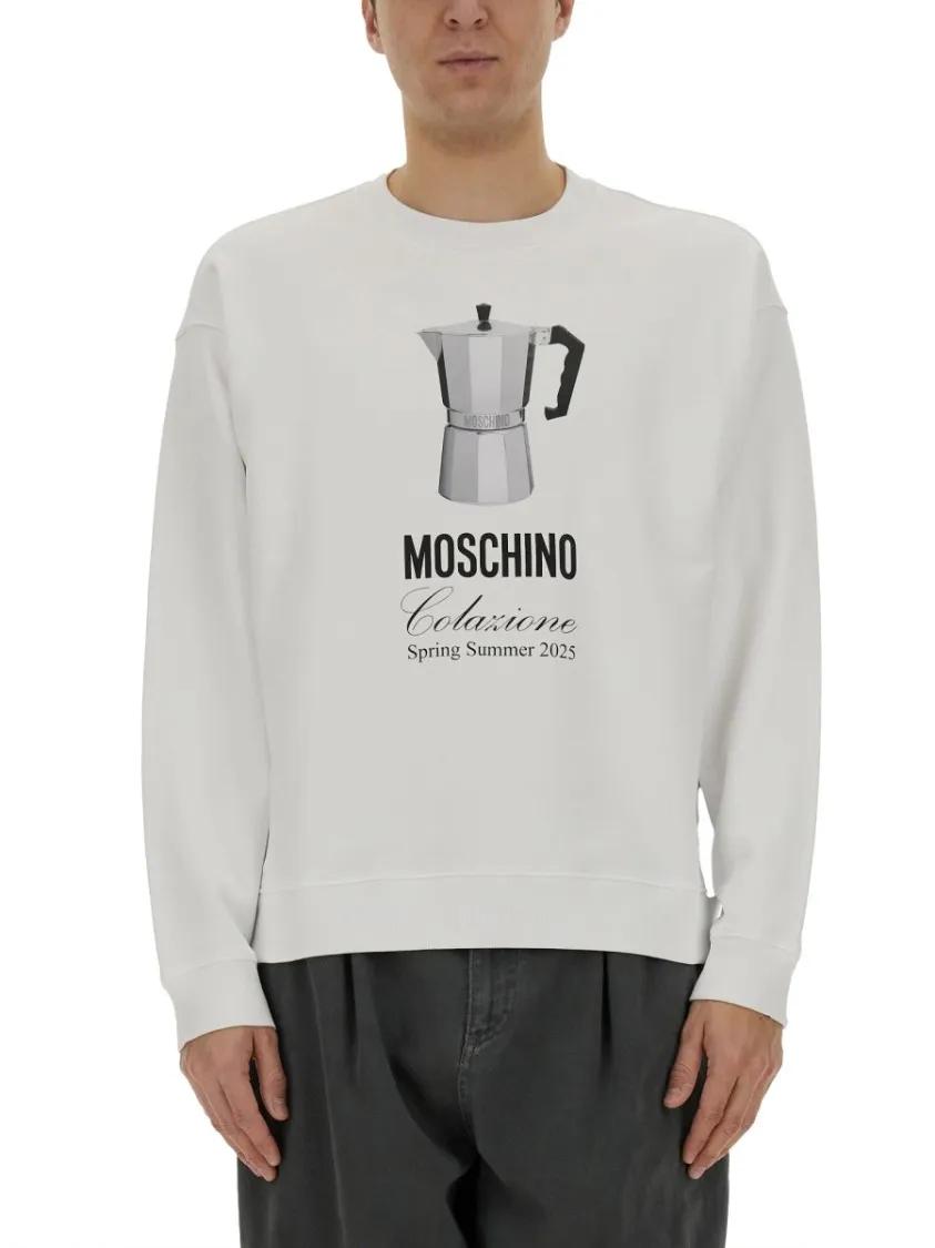 Thumbnail - Moschino - "Breakfast" Sweatshirt - Größe S - weiß